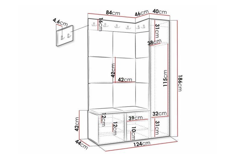 Dunvegan Highboard - Hvid - Oppbevaring - Skap - Oppbevaringsskap