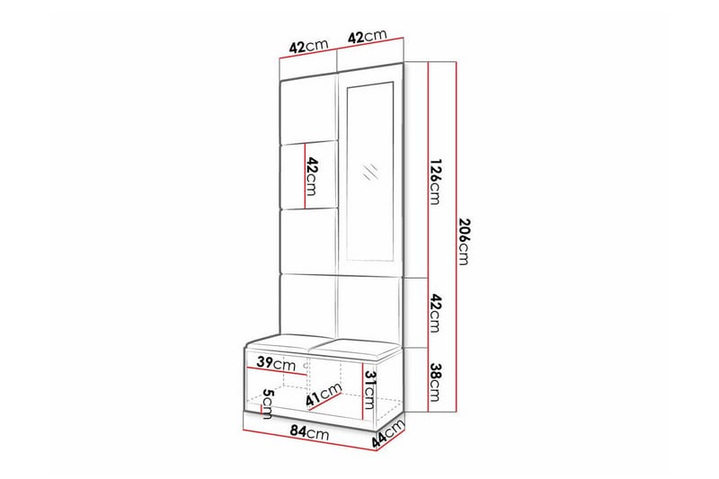 Dunvegan Highboard - Svart - Oppbevaring - Skap - Oppbevaringsskap