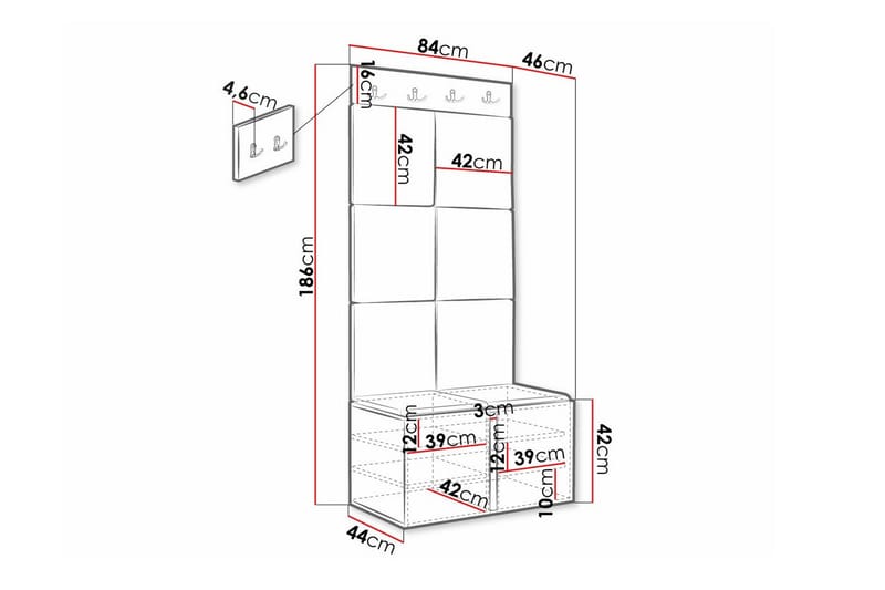 Dunvegan Highboard - Svart - Oppbevaring - Skap - Oppbevaringsskap