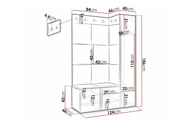 Dunvegan Highboard - Svart - Oppbevaring - Skap - Oppbevaringsskap