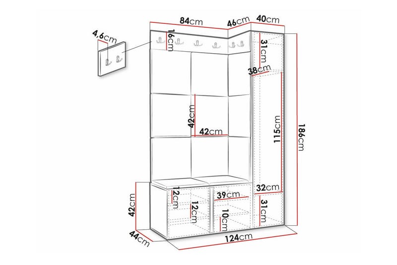 Dunvegan Highboard - Svart - Oppbevaring - Skap - Oppbevaringsskap