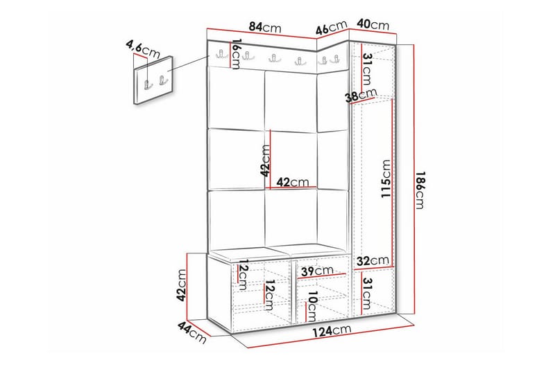 Dunvegan Highboard - Svart - Oppbevaring - Skap - Oppbevaringsskap