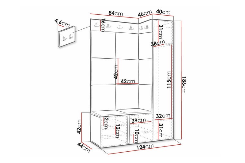 Dunvegan Highboard - Svart - Oppbevaring - Skap - Oppbevaringsskap