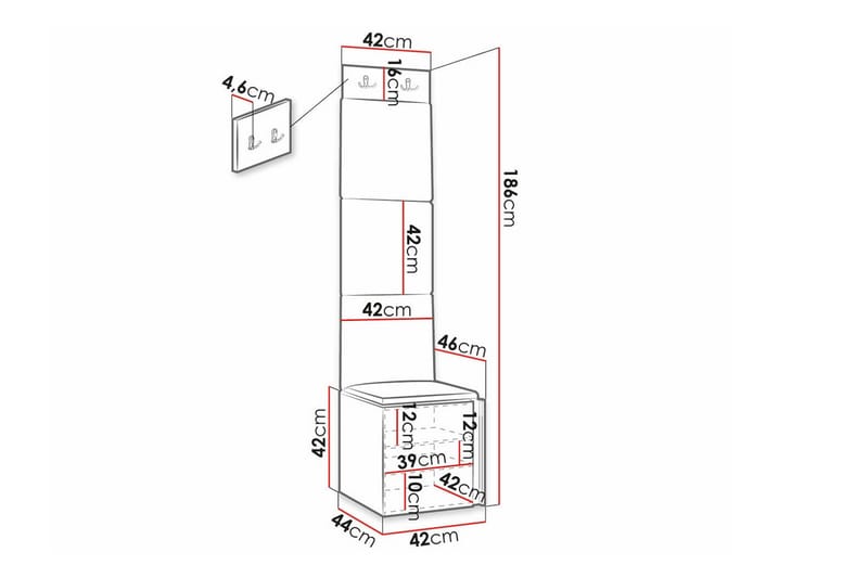 Dunvegan Highboard - Svart - Oppbevaring - Skap - Oppbevaringsskap