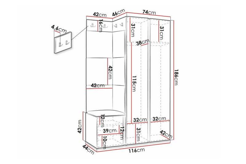 Dunvegan Highboard - Svart - Oppbevaring - Skap - Oppbevaringsskap