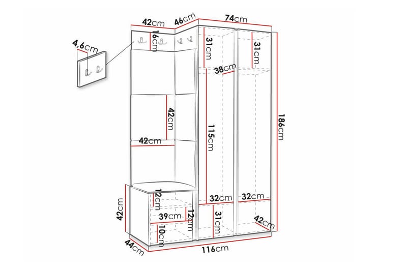 Dunvegan Highboard - Svart - Oppbevaring - Skap - Oppbevaringsskap