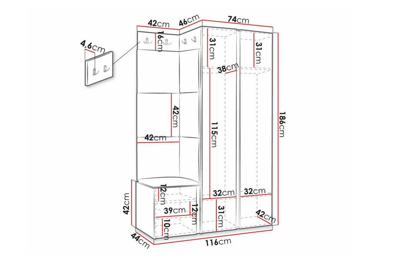 Dunvegan Highboard - Svart - Oppbevaring - Skap - Oppbevaringsskap