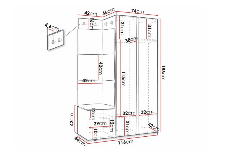 Dunvegan Highboard - Svart - Oppbevaring - Skap - Oppbevaringsskap