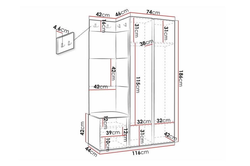 Dunvegan Highboard - Svart - Oppbevaring - Skap - Oppbevaringsskap