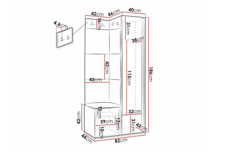 Dunvegan Highboard - Svart - Oppbevaring - Skap - Oppbevaringsskap