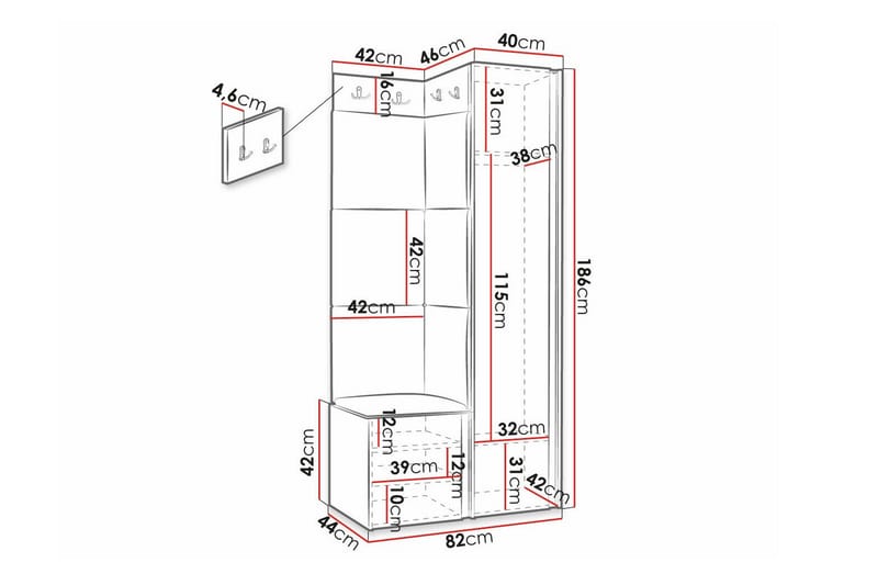 Dunvegan Highboard - Svart - Oppbevaring - Skap - Oppbevaringsskap