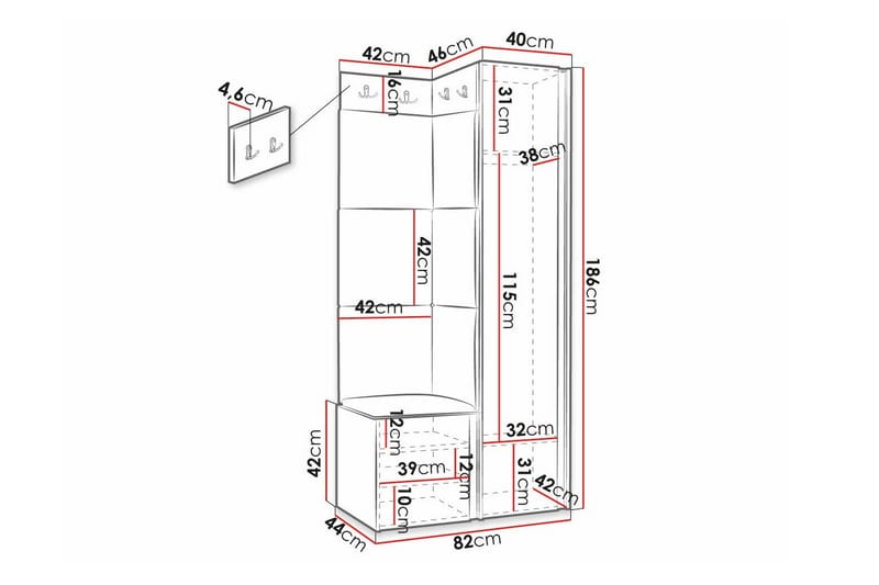 Dunvegan Highboard - Svart - Oppbevaring - Skap - Oppbevaringsskap