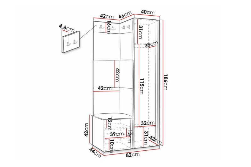 Dunvegan Highboard - Svart - Oppbevaring - Skap - Oppbevaringsskap