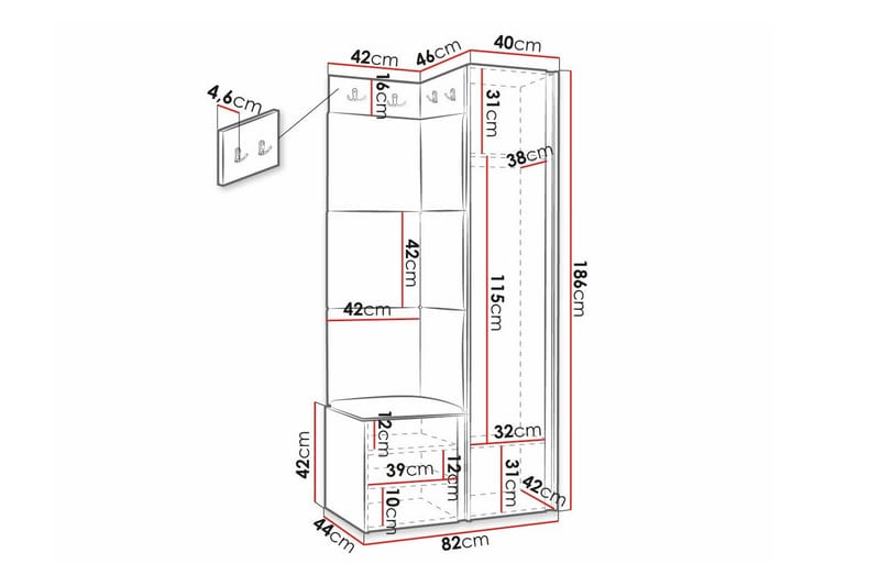 Dunvegan Highboard - Svart - Oppbevaring - Skap - Oppbevaringsskap