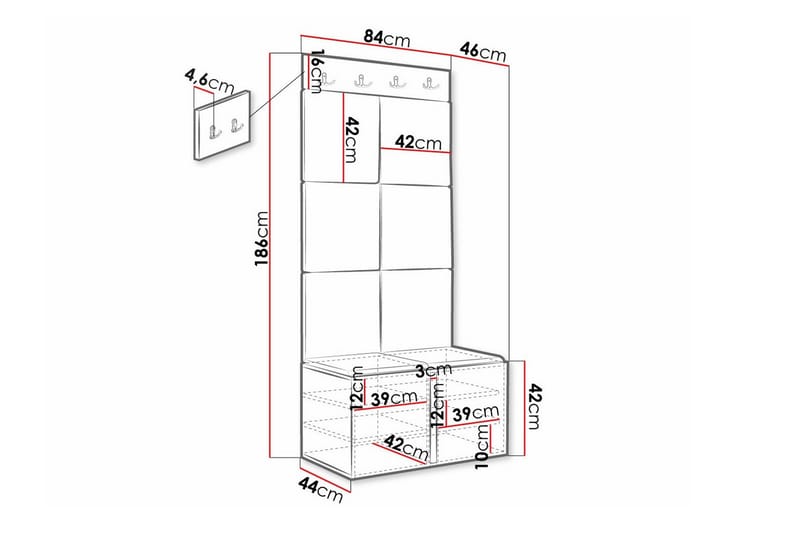 Dunvegan Highboard - Svart - Oppbevaring - Skap - Oppbevaringsskap