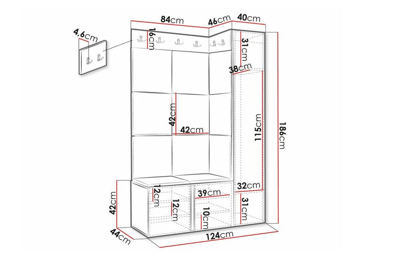 Dunvegan Highboard - Svart - Oppbevaring - Skap - Oppbevaringsskap