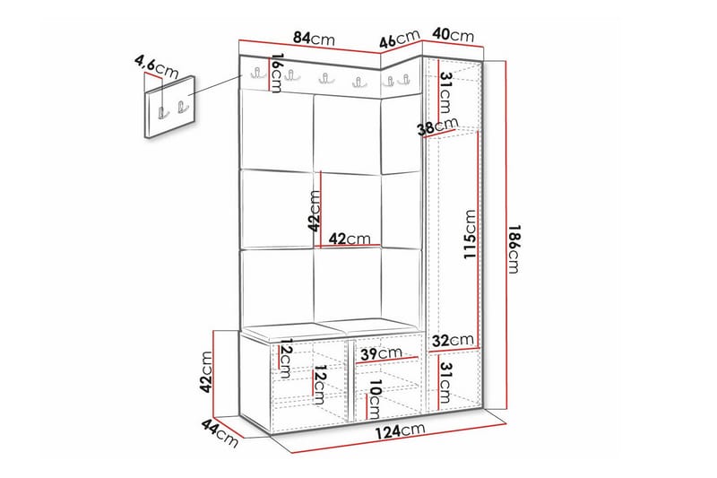 Dunvegan Highboard - Svart - Oppbevaring - Skap - Oppbevaringsskap