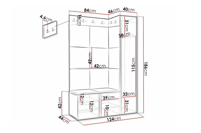 Dunvegan Highboard - Svart - Oppbevaring - Skap - Oppbevaringsskap