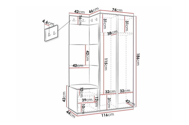 Dunvegan Highboard - Svart - Oppbevaring - Skap - Oppbevaringsskap