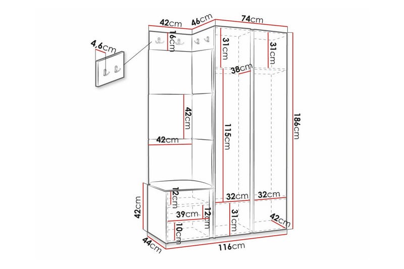 Dunvegan Highboard - Svart - Oppbevaring - Skap - Oppbevaringsskap