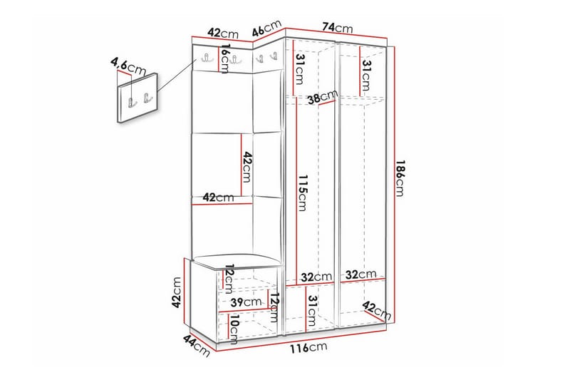 Dunvegan Highboard - Svart - Oppbevaring - Skap - Oppbevaringsskap