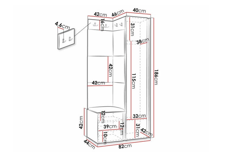 Dunvegan Highboard - Svart - Oppbevaring - Skap - Oppbevaringsskap