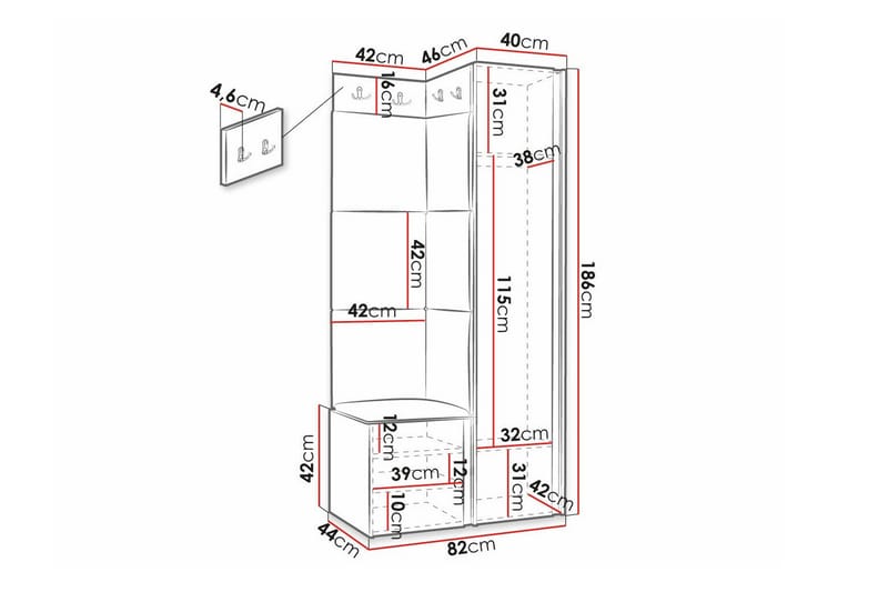 Dunvegan Highboard - Svart - Oppbevaring - Skap - Oppbevaringsskap