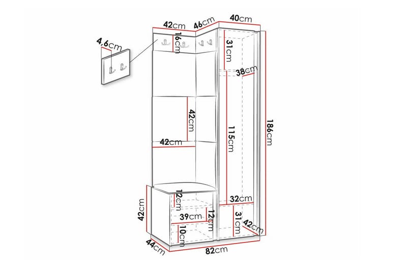 Dunvegan Highboard - Svart - Oppbevaring - Skap - Oppbevaringsskap