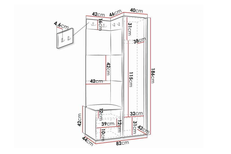 Dunvegan Highboard - Svart - Oppbevaring - Skap - Oppbevaringsskap