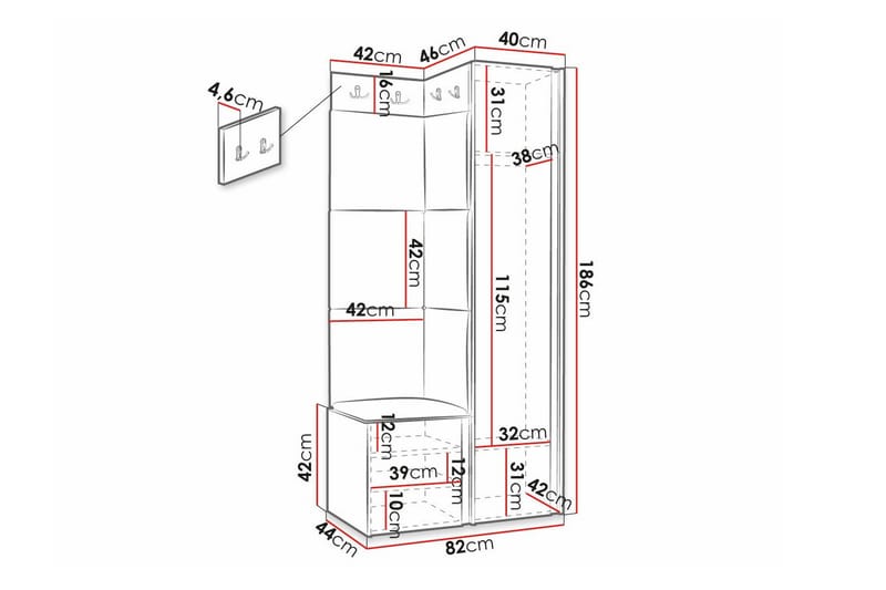 Dunvegan Highboard - Svart - Oppbevaring - Skap - Oppbevaringsskap