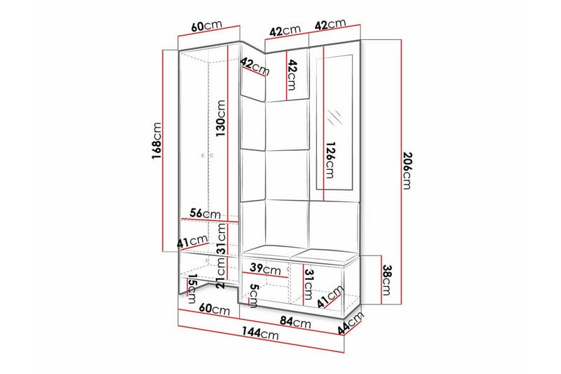 Dunvegan Highboard - Svart - Oppbevaring - Skap - Oppbevaringsskap