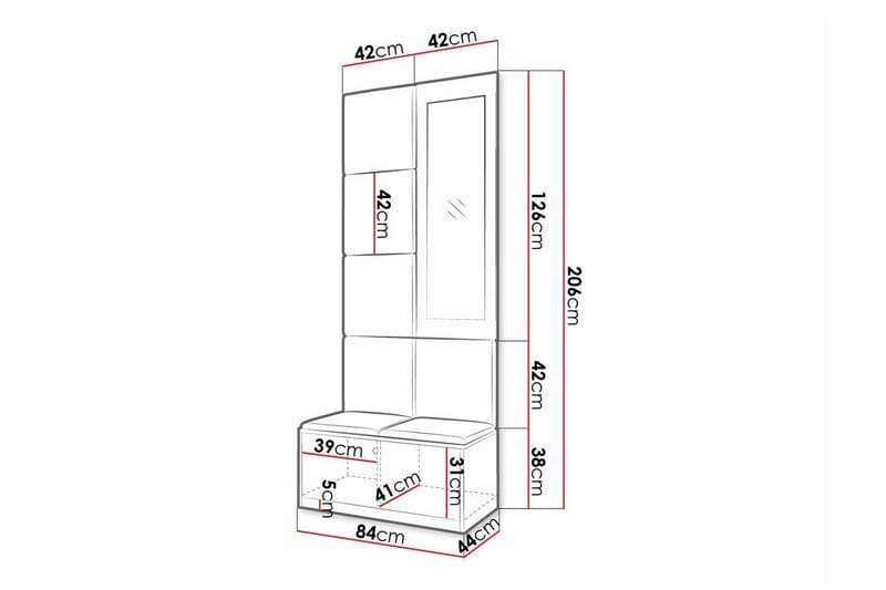 Dunvegan Highboard - Svart - Oppbevaring - Skap - Oppbevaringsskap