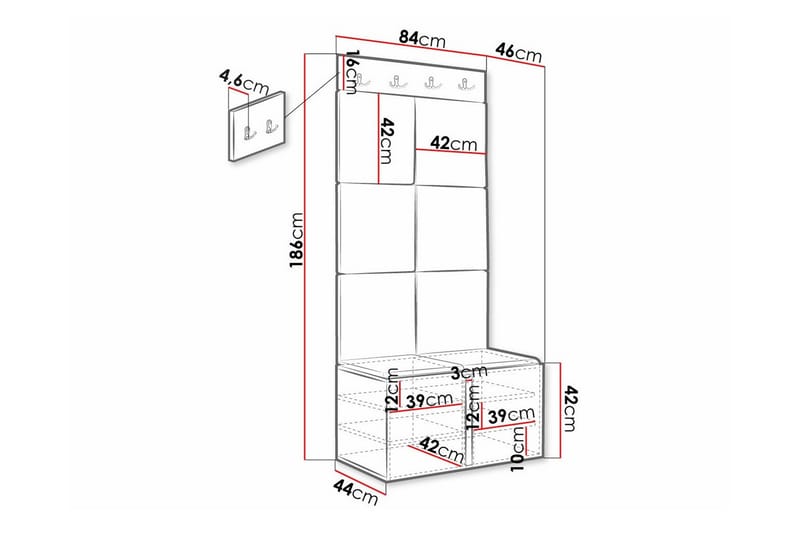 Dunvegan Highboard - Svart - Oppbevaring - Skap - Oppbevaringsskap