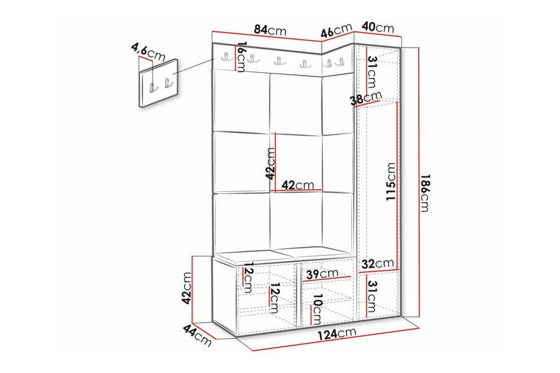 Dunvegan Highboard - Svart - Oppbevaring - Skap - Oppbevaringsskap