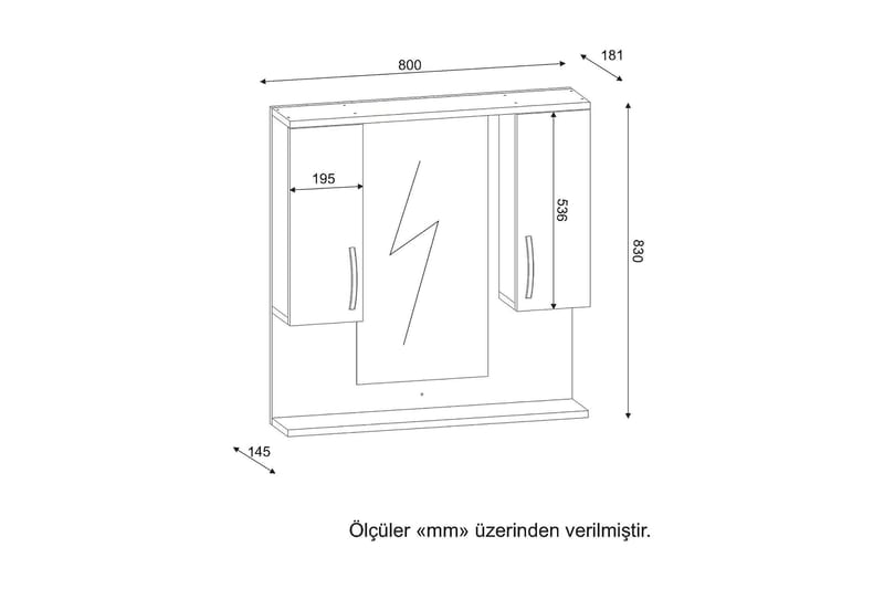 Eurie Baderomsskap 80 cm - Hvit - Oppbevaringsskap