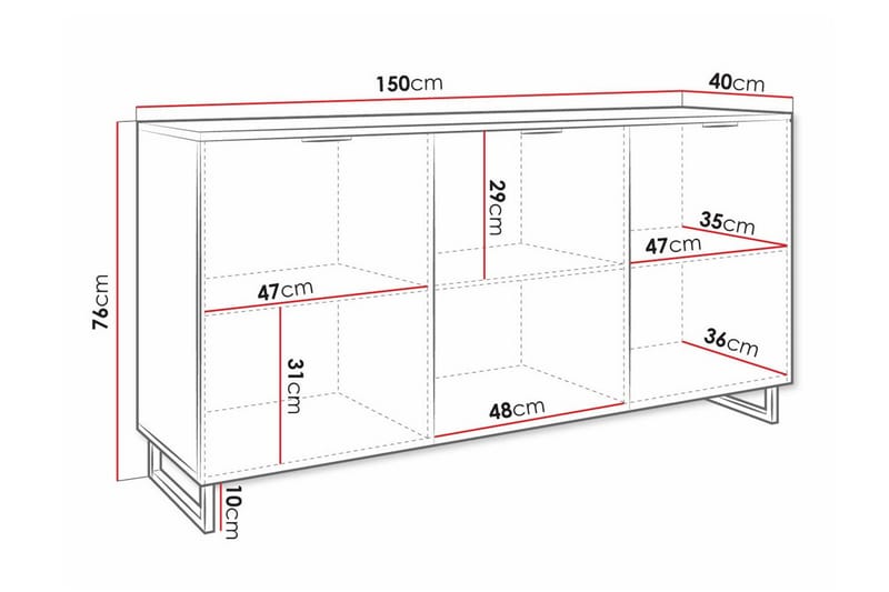 Galbally Highboard - Brun - Oppbevaring - Skap - Oppbevaringsskap