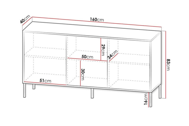 Glenndale Highboard - Cashmere - Oppbevaring - Skap - Oppbevaringsskap