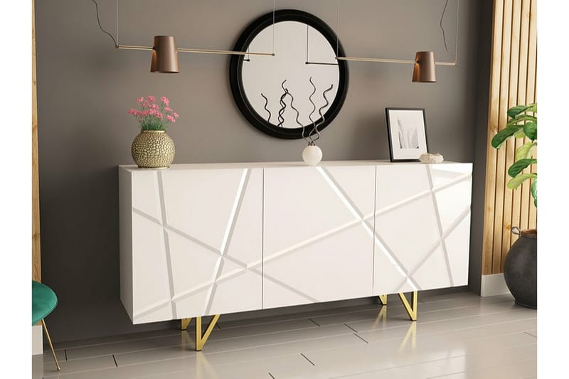 Glenndale Highboard - Hvid - Oppbevaring - Skap - Oppbevaringsskap