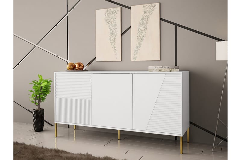 Glenndale Highboard - Hvid - Oppbevaring - Skap - Oppbevaringsskap