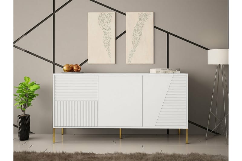 Glenndale Highboard - Hvid - Oppbevaring - Skap - Oppbevaringsskap