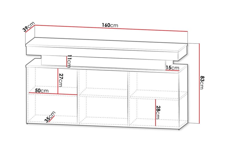 Glenndale Highboard - Svart - Oppbevaring - Skap - Oppbevaringsskap