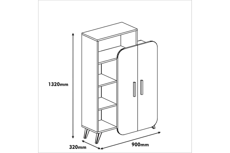 Hovdane Klesskap 90 cm - Brun - Oppbevaring - Skap - Oppbevaringsskap