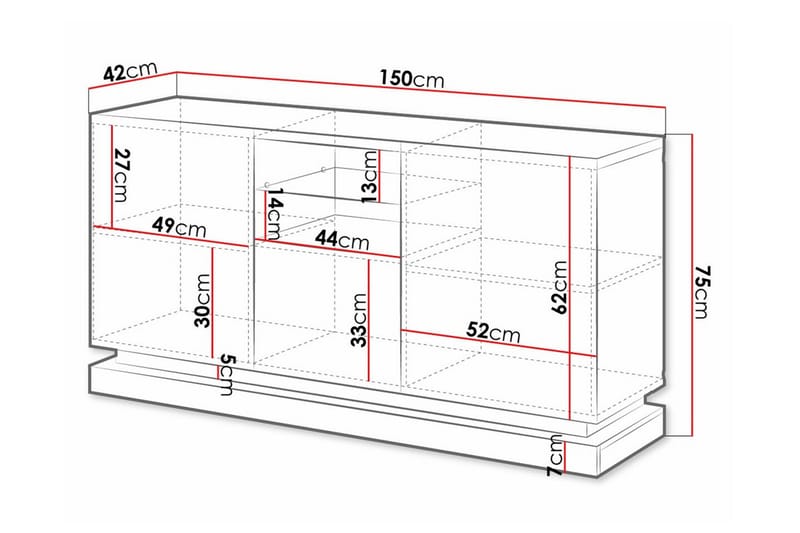 Juniskär Highboard - Hvid - Oppbevaring - Skap - Oppbevaringsskap