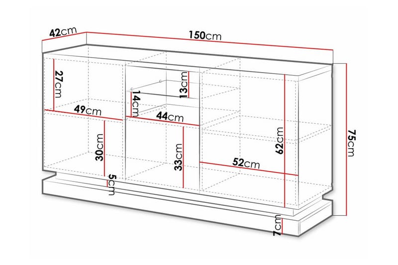 Juniskär Highboard - Hvid - Oppbevaring - Skap - Oppbevaringsskap