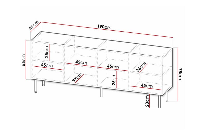 Juniskär Highboard - Hvid - Oppbevaring - Skap - Oppbevaringsskap