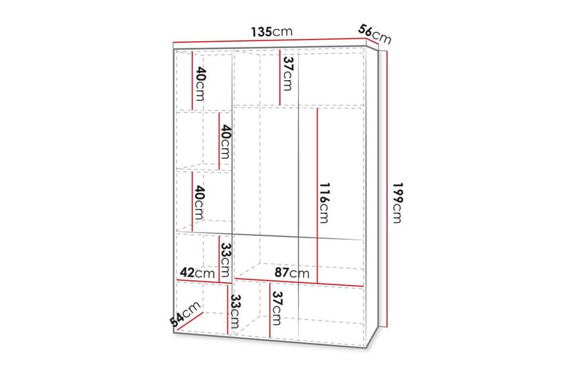 Juniskär Highboard - Hvid - Oppbevaring - Skap - Oppbevaringsskap