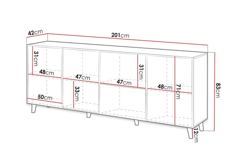 Juniskär Highboard - Svart - Oppbevaring - Skap - Oppbevaringsskap