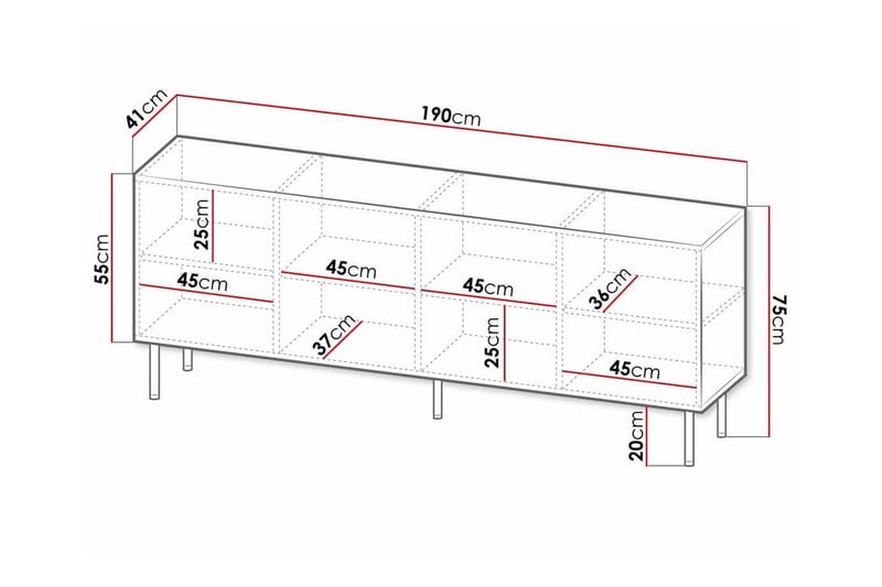 Juniskär Highboard - Svart - Oppbevaring - Skap - Oppbevaringsskap