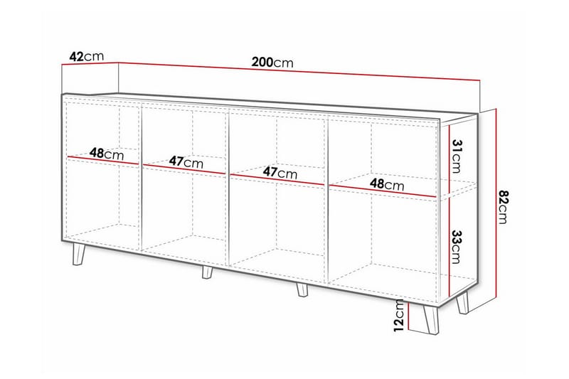 Juniskär Highboard - Svart - Oppbevaring - Skap - Oppbevaringsskap