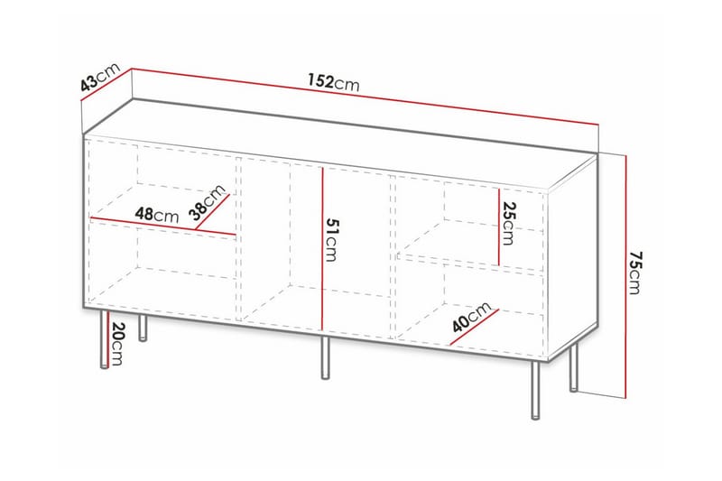 Juniskär Highboard - Svart - Oppbevaring - Skap - Oppbevaringsskap